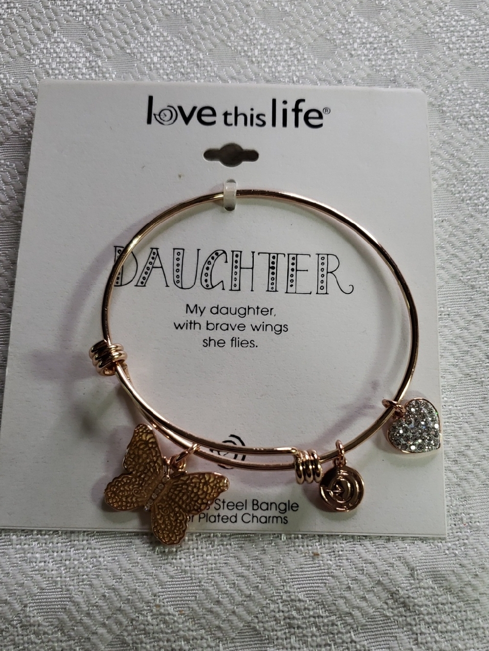 Love This Life Goldtone Bangle With Charms